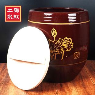 老式 土陶瓷水缸家用储水用腌咸菜下酱米缸腌肉加厚杂粮发酵大瓦缸