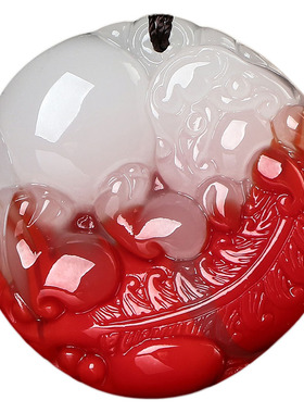 男女招财好运和田彩玉貔貅吊坠