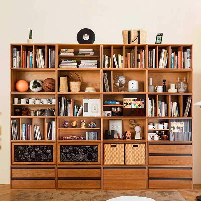 北欧模块柜实木多功能自由组合柜电视柜日式飘窗客厅家用收纳书柜