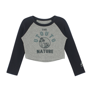 大耳象女童插肩印花T恤2026春季新款宝儿时髦短款休闲长袖上衣