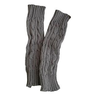 靴子袜子夏天夏季袜套纯棉长筒靴女针织灰色腿套堆堆长袜小腿袜