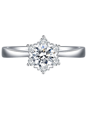 周丽莱S925闭口莫桑石女戒