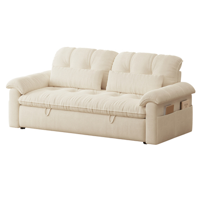 斯林空间奶油风亲肤绒布沙发床