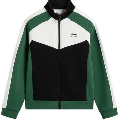 李宁童立领男女同款开衫无帽卫衣