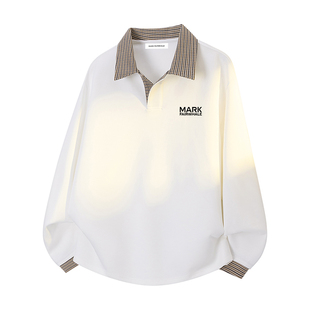 马克华菲撞色翻领卫衣男款2026新款美式休闲polo衫上衣服外套男装