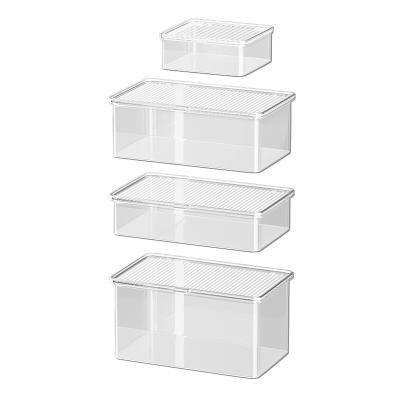 收纳盒桌面亚克力透明带盖收纳筐