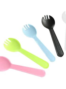 一次性蛋糕叉勺塑料黑色独立包装