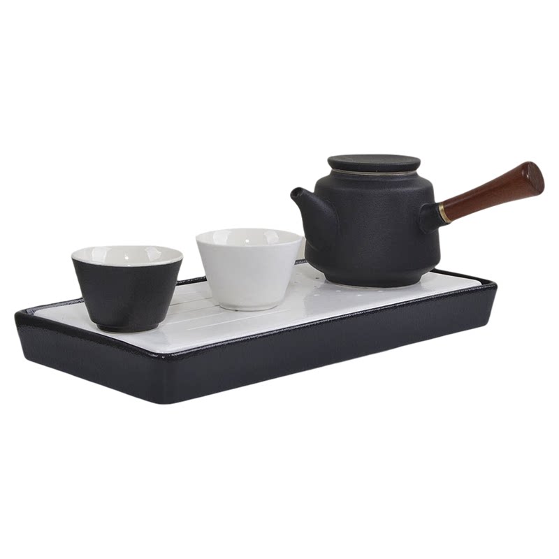 木柄侧把壶民宿茶托禅意陶瓷茶盘