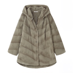 COCOBELLA高奢仿水貂软糯毛绒环保皮草外套冬段染短大衣FU0001-2