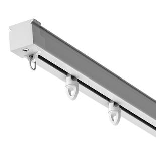 顶装侧装窗帘轨道伸缩窗帘杆导轨滑轮挂钩滑道双轨静音滑轨窗帘盒