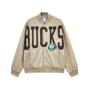 绫致杰克琼斯NBA联名款雄鹿队logo刺绣秋棒球服宽松夹克外套