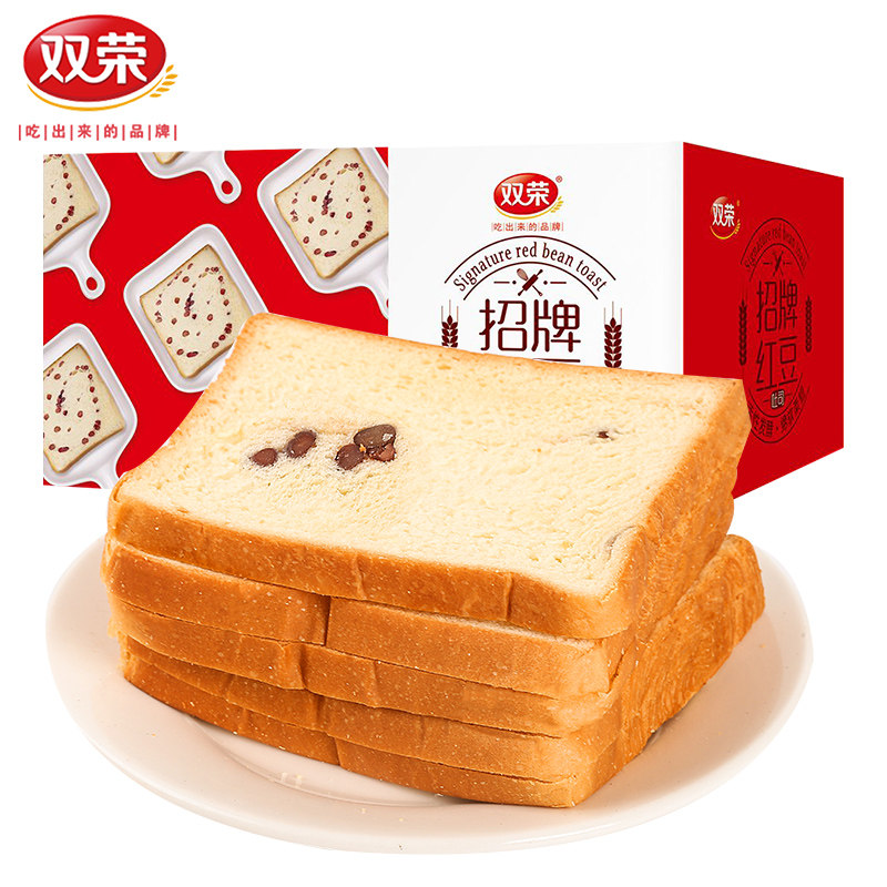 双荣全麦木糖醇面包整箱红豆吐司切片面包早餐零食品代餐饱腹糕点