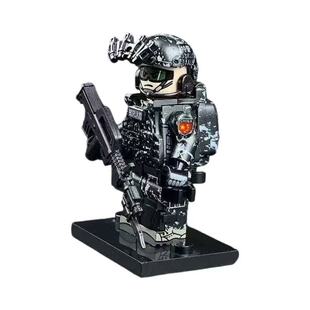 兼容乐高人仔蛟龙军事基地积木士兵小人特种兵男孩玩具