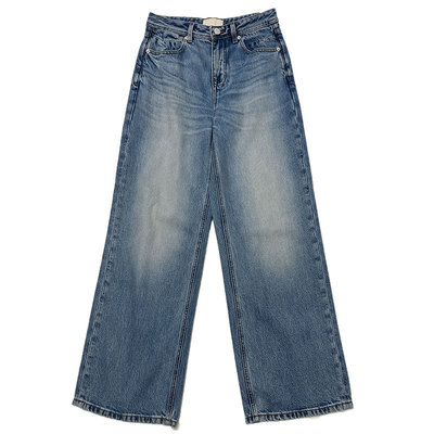 花匣子flower复古直筒牛仔裤女2026春季高腰水洗显瘦阔腿裤20700