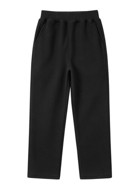 儿童黑色加绒加厚运动裤校服裤子