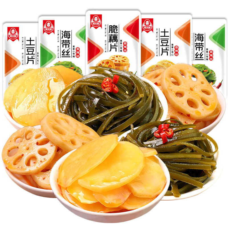 【U】香辣海带藕片土豆素菜组合30包咸菜包装下饭菜开胃小菜零食