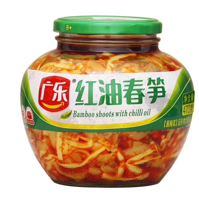 廣樂(lè)紅油春筍470g大瓶裝四川風(fēng)味香辣竹筍下飯菜即食開(kāi)味榨菜醬菜