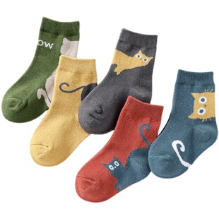 宝宝袜子纯棉冬季男童卡通童袜可爱无骨防臭女童儿童春秋中筒棉袜
