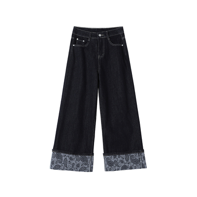 复古八分直筒牛仔裤女