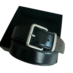 高级质感miu风擦色头层牛皮腰带ins博主百搭油蜡皮做旧皮带黑色女