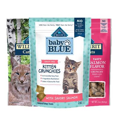 BlueBuffalo/蓝挚美国进口全价无谷高蛋白配方猫用脆肉干56.6g/袋