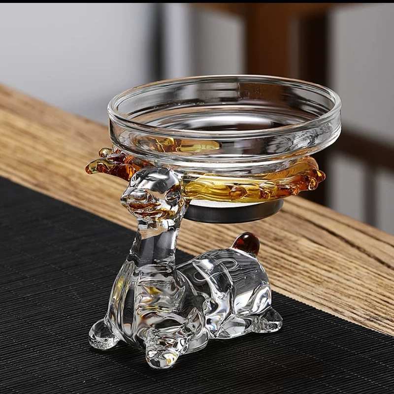 茶漏茶滤网不锈钢泡茶隔套装玻璃功夫茶具全套耐热茶鹿过滤器金鱼