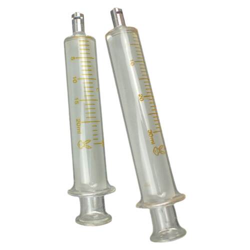 玻璃针筒注射器带金属鲁尔锁紧头实验室工业用手推玻璃针管全规格