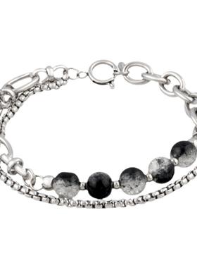 男女钛钢合金ins冷淡风叠戴