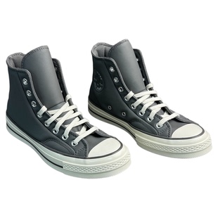 匡威秋冬款1970s深灰色皮质高帮男女耐磨百搭舒适休闲鞋A09349C