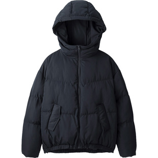 出口日本订单冬季女装宽松俏皮侧边纽扣连帽夹棉外套面包服棉衣