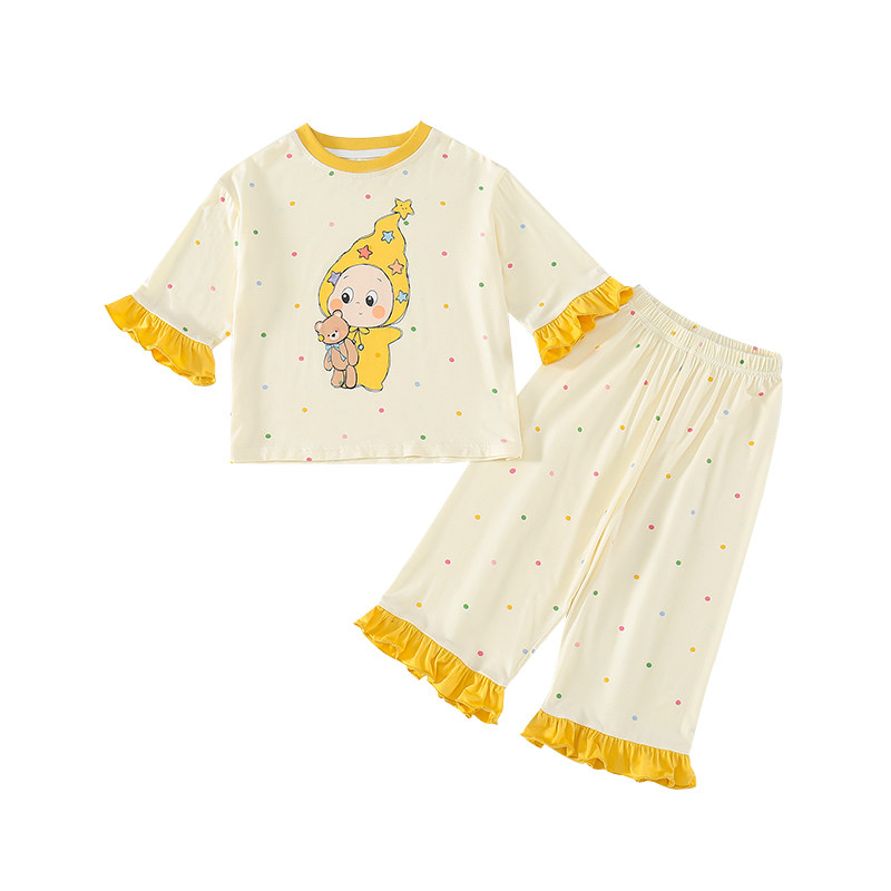 女童莫代尔夏季卡通睡衣套装