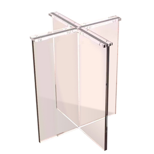 亚克力桌腿定制透明桌脚悬浮餐桌支架茶几岩板支撑腿茶色桌角定制