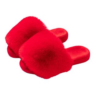 毛毛拖鞋家居室内女秋冬季毛绒地板防滑厚底外穿家用可爱棉拖女生