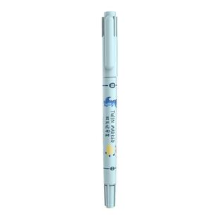 晨光双头美术勾线笔儿童美术生用绘画油性防水马克笔安全无毒黑色速干不掉色描边勾勒涂鸦笔粗细勾线笔记号笔