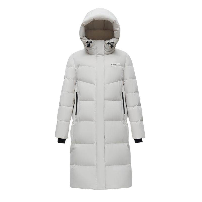鸭绒雪中飞服女撞色中长款羽绒