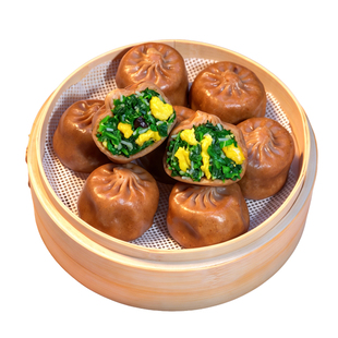 大河之阳荞麦包子早餐半成品可以蒸的主食小笼包荠菜鸡蛋素馅包子