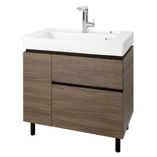 TOTO浴室柜新款落地柜80公分洗脸化妆柜深木纹LBEA080MD（06）