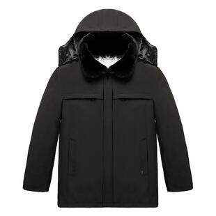 中老年羊毛棉袄冬季加厚保暖棉衣男皮毛一体棉服爸爸装皮袄尼克服