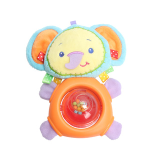 happy monkey婴儿转珠公仔 卡通动物安抚毛绒娃娃 带BB器兔子玩偶