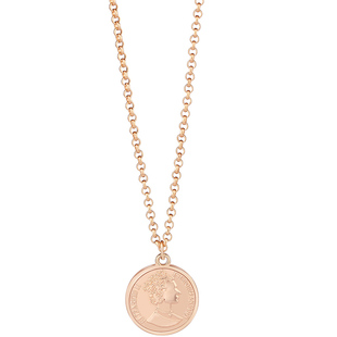 法国Eternelle原创头像金币项链轻奢小众新款锁骨链生日礼物