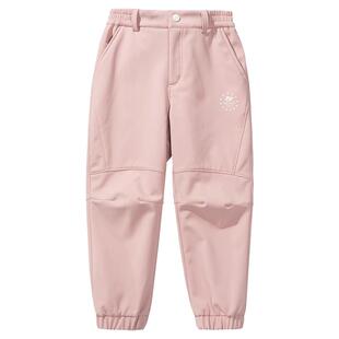 伯希和儿童软壳裤女防风户外男童秋季加绒防泼水冲锋裤滑雪登山裤