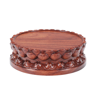 非洲酸枝整木圆形家用供奉观音菩萨神佛像财神摆件莲花台底座加高