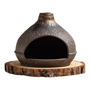 粗陶小壁炉秘鲁圣木燃熏手工陶瓷香薰炉烧鼠尾草支架托盘扩香器