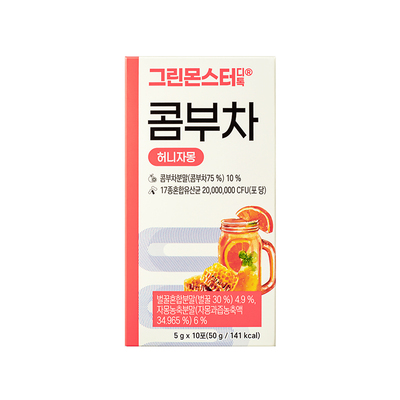 韩国化解官方GreenMonster绿怪康普茶 百香果茶 5gx10ea/盒