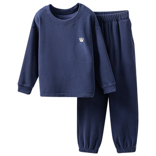 儿童家居服套装珊瑚绒男童外穿法兰绒睡衣奥粒绒女童摇粒绒中大童