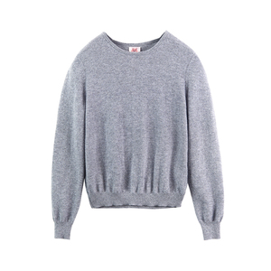 鹿王23新款商场同款100山羊绒衫女圆领套头针织衫打底衫 3J1087