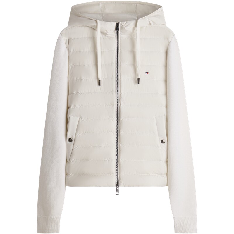 Tommy女装羊毛拼接90绒羽绒服