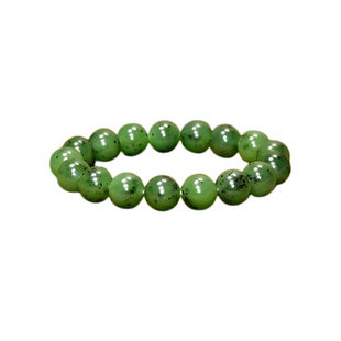 紫润轩和田玉碧玉手串12MM手链苹果绿老坑乌兰海料哑光男女款精品