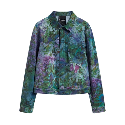 Desigual26春夏新品宽松彩色花卉印花刺绣装饰女式外套