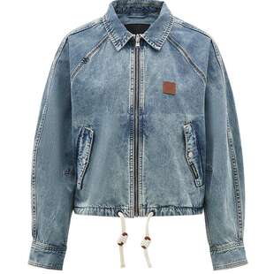 CAT卡特26春季新品女士复古工装翻领水洗牛仔夹克短外套商场同款